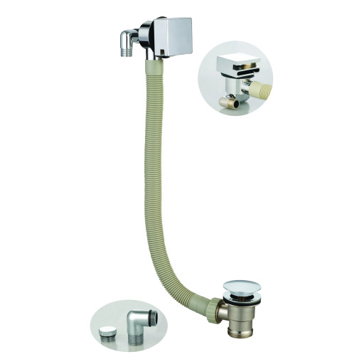 Square Bath Filler with Sprung Waste and Overflow.